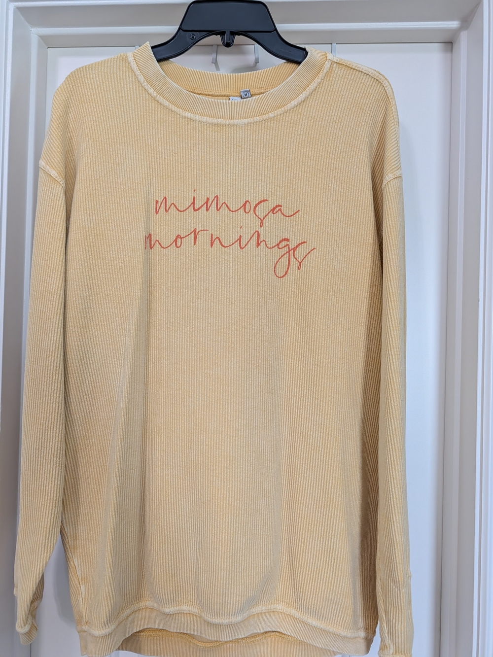 Cream Ribbed 'Mimosa Mornings' Women's Sweatshirt
